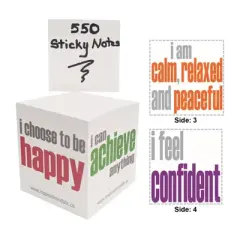 Inspired Minds Inspirational Sticky Notes Memo Cube, 2-3/4", 550 Sheets