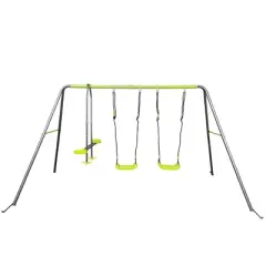 Gulches Green interesting swingset with plastic safe swing set 440lbs for outdoor playground for age 3-8 years with face to face without tee