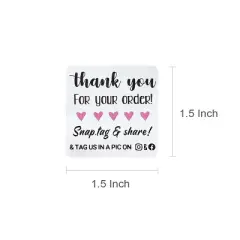 Wrapables Snap Tag & Share Small Business Thank You Stickers Roll, Sealing Stickers and Labels for Boxes, Envelopes, Bags and Packages (500pcs)