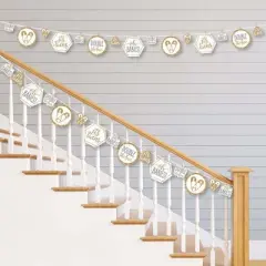 Big Dot of Happiness It's Twins - Gold Twins Baby Shower DIY Decorations - Clothespin Garland Banner - 44 Pieces