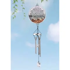Dicksons WCA-1004 The Lord's Prayer Silver Tone 14.5 Inch Aluminum Suncatcher Wind Chime Noisemaker
