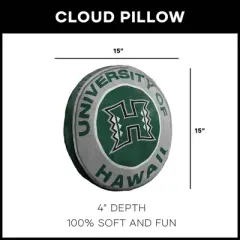 15" NCAA Hawaii Rainbow Warriors Cloud Pillow: Sports Team Logo Plush