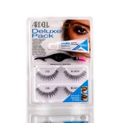 Ardell Deluxe Pack 110- Black Lashes #65222 (PACK OF 3) Complete Lash Kit