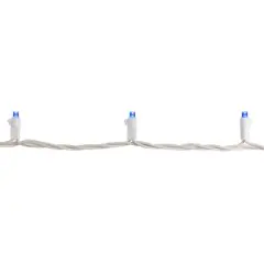 Northlight 50ct Blue LED Wide Angle Christmas Lights, 16.25ft White Wire