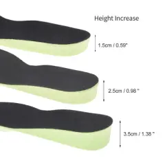 Unique Bargains Height Increase 1.38" Shoe Inserts Fit Shoe Green Black 1 Pair