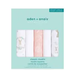 aden + anais Essentials Muslin Squares Baby Blankets - 5pk