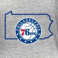 NBA Philadelphia 76ers Women's Short Sleeve Burnout Scoop T-Shirt