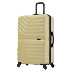 InUSA Aurum Lightweight Hardside Large Checked Spinner Suitcase - Champagne