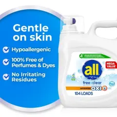 All Advanced Oxi Free Clear Liquid Laundry Detergent