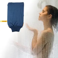 Unique Bargains Bathroom Bath Shower Gloves 9.45"x5.51" Blue 1 Pc