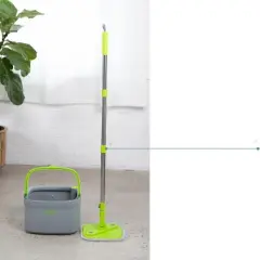 Easy Gleam 360 Spin Mop Bucket Set with Spin Wringer, Green