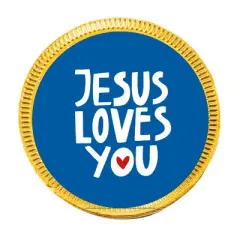 80ct Vacation Bible School Candy Religious Party Favors Chocolate Coins Church Sunday School Items (80 Count) - Gold Foil - By Just Candy