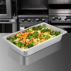 VEVOR 6 Pack Steam Table Pans 20.9 x 12.8 x 3.9 Inch Deep Steam Table Pan Full Size 13L Deep Food Container Stainless Steel Oven Tray, Silver