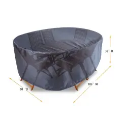 Summerset Shield Gold 2-Layer Polyester Fabric Outdoor Dining Set Cover, Charcoal Grey