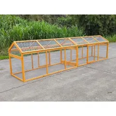 Midlee Large Wooden Chicken Coop with 2 Runs Outdoor Hen House Backyard Nesting Box