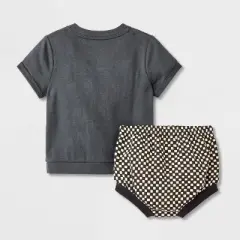 Baby Halloween Checkered Milk Monster T-Shirt & Bloomer Set - Cat & Jack&trade; Black