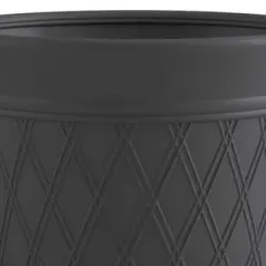 Suncast 14" x 12" Round Resin Decorative Weatherproof Outdoor Hideaway Standard Garden Hose Storage Pot with Drainage Holes, Gray
