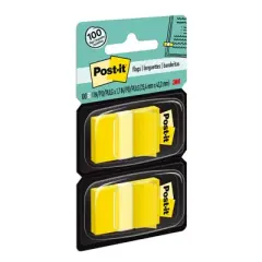 Post-it&reg; Flags - Yellow, 50/Dispenser, 2 Dispenser/Pack