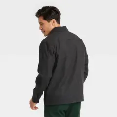 Men's Solid Woven Shirt Jacket - Goodfellow & Co&trade; Black
