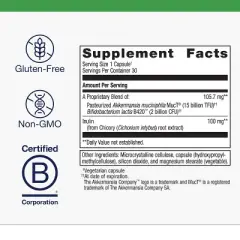 Metagenics UltraFlora Triplebiotic with Akkermansia, Gut Health & Barrier Support, Prebiotic, Probiotic & Postbiotic, 30 Capsules