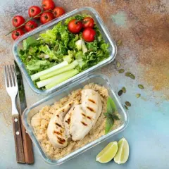 Lexi Home Rectangular Meal Prep Container with Red Lid - Oven-Safe Glass Food Storage