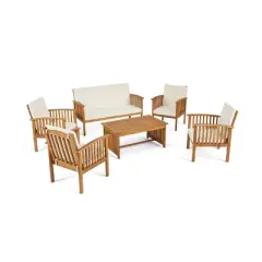 Carolina 6pc Acacia Wood Chat Set - Christopher Knight Home