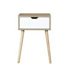 Sapphtopaz Night Stand with Drawers & Open Surface Save-Space Bedside Table with Sturdy Wood Legs Nightstand for Bedroom,Living Room