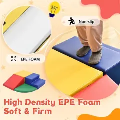 4-Piece Set Climbing Toys for Toddlers 1-3 and Climb Foam Play Set Babies Foam Blocks Toddler Climbing Toys for Crawling Climbing and Sliding