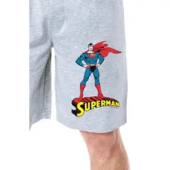 DC Comics Mens' Superman Classic Superhero Character Sleep Pajama Shorts Grey