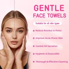 FAAYFIAN Disposable Face Towels XL Lint-Free And Odor-Free Dry Faces Wipes,Suitable For Daily Care Of Sensitive Skin