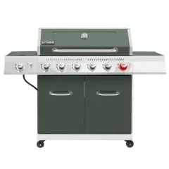Royal Gourmet 6-Burner BBQ Liquid Propane 74000 BTU Gas Grill  Olive Green