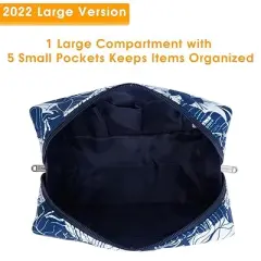 Narwey Cute Floral Makeup Bag Travel Cosmetic Bag Organizer Toiletry Bag