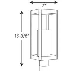 Progress Lighting Patewood 1-Light Outdoor Post Lantern, Black, Stainless Steel, Shade: Yes