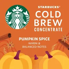 Starbucks Pumpkin Spice Flavored Cold Brew Concentrate, Multi-Serve, Naturally Flavored - 32 fl oz