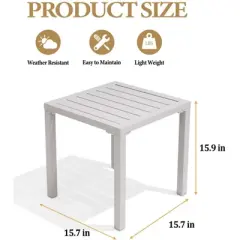 Crestlive Products Aluminum Outdoor Side Table Pool Lounge Chair Side Table Weather Resistant Small Square Coffee End Table