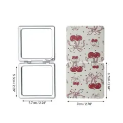 Unique Bargains Bow Cherry Makeup Mirror Red 1 Pc