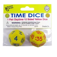 Koplow Games Time Dice, Pair of Yellow (AM), 6 Sets