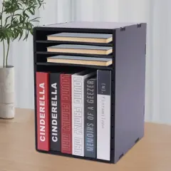 YIYIBYUS Vertical Desktop Sorter, 11 Compartment File Organizers, Black, Letter-size Shelves