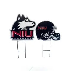 NCAA Northern Illinois Huskies 2pk Logo and Helmet Garden Stake Set