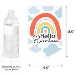 Big Dot of Happiness Hello Rainbow - Boho Baby Shower Bunting Banner - Party Decor - Welcome Baby