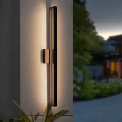 LLHZSY 31  7/10" Matte Black Modern Integrated LED Outdoor Wall Light Fixture Wall Mount for Exterior Porch Yard Patio Garage