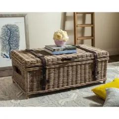 Navarro Rattan Coffee Table Trunk  - Safavieh