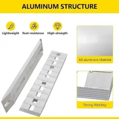 Aluminum Car Ramps (2-Pack) | 6000 Lbs Capacity Heavy-Duty | Non-Foldable Design | 2.36" Thickness | Silver High-Capacity Vehicle Ramps