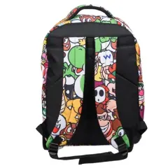 Super Mario Brothers Backpack, 16 Nintendo School Bag Featuring a Big Face Mario, Blue & Red