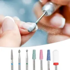 Unique Bargains Emery Nail Drill Bits Set for Acrylic Nails 3/32 Inch Nail Art Tools 40.3mm Length Colorful 7 Pcs