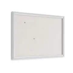 U Brands 17"x23" Thin D&eacute;cor Linen Bulletin White: Wall Mount, Includes Hardware, Stationery Board