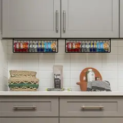 Sorbus Under Cabinet Can Storage Shelf &ndash; Pantry Organizer with Divider for Canned Goods