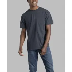 Fruit Of The Loom Mens Eversoft Short Sleeve Crew T-Shirt 2 Pack, L, J Navy