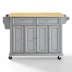 Natural Wood Top Kitchen Cart/Island Vintage Gray - Crosley