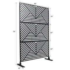 PAGED Outdoor Privacy Screen, Metal Balcony Privacy Screen Outdoor, Freestanding Decorative Fence Privacy Screen for Outside Lawn Garden